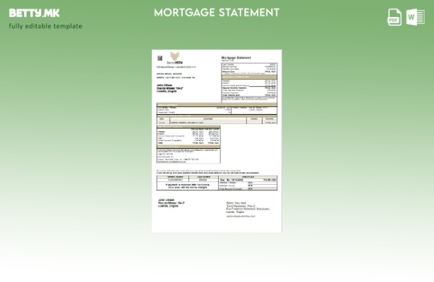 Модерен стил на Ангола Банко Јету Шаблон за извод на банкарска хипотека